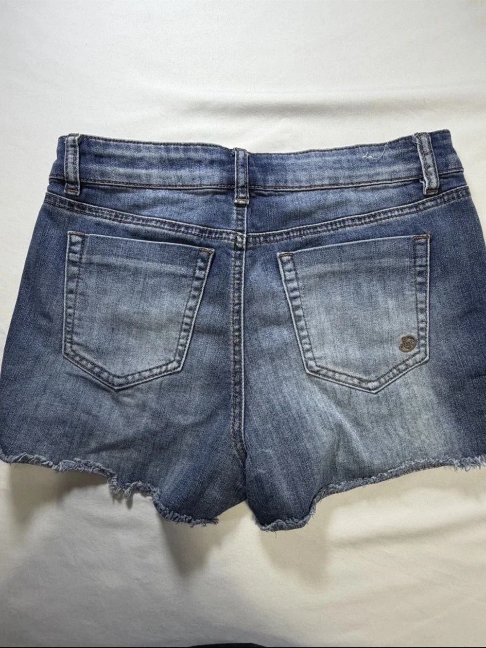 Classic Women's Distressed Denim Shorts - Blue
